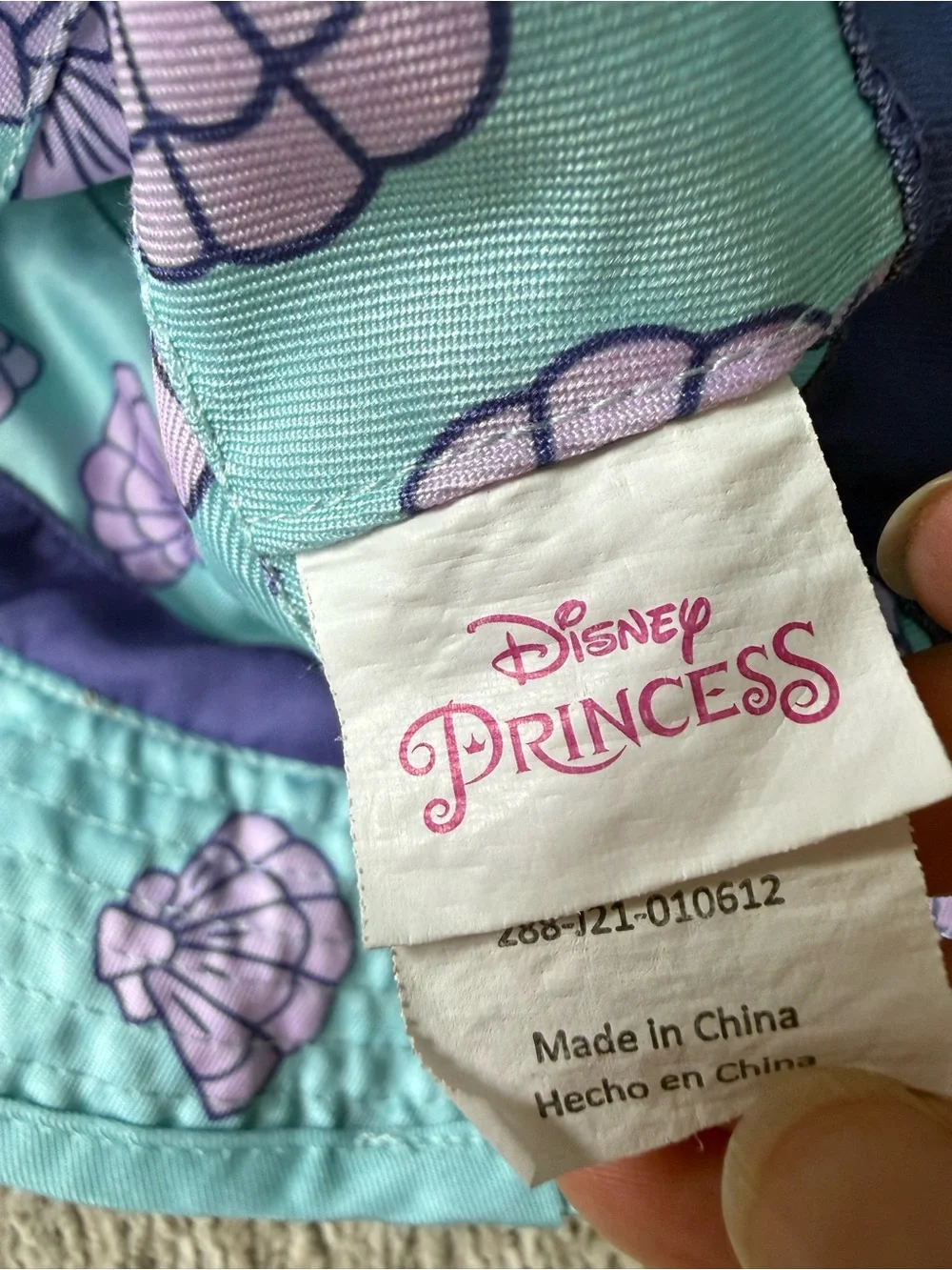 Disney Princess Ariel Little Mermaid Reversible Bucket Hat OSFM Seashell Y2K